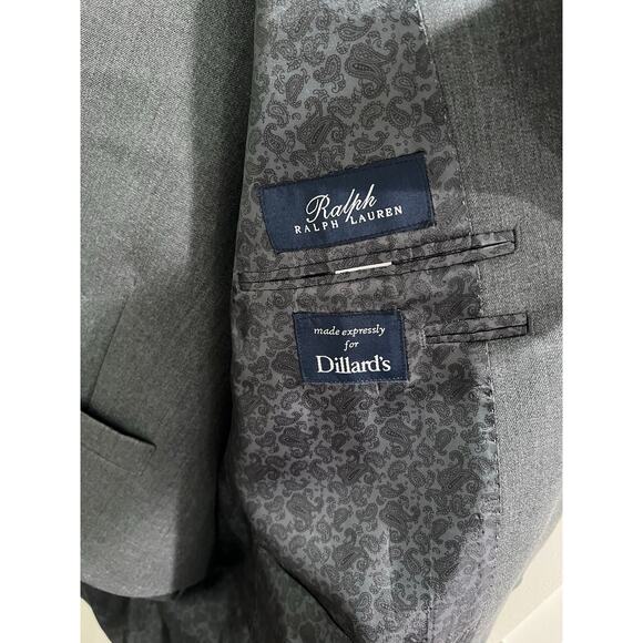 Ralph Lauren 3 Piece Suit 46L Gray Wool Jacket Vest Pants 36x34 Made canda - Picture 5 of 16